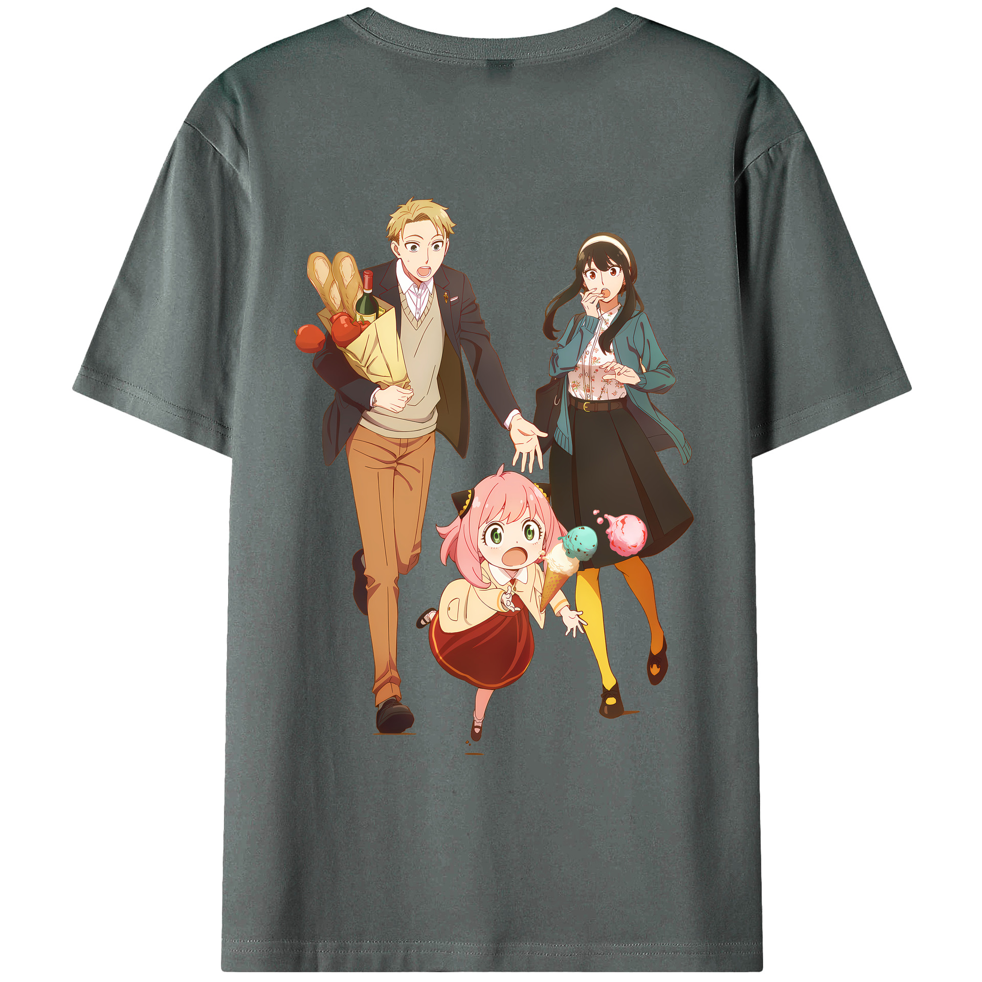 （画像用） SPY×FAMILY间谍家家酒 綿100％ メンズ半袖Tシャツ（バックプリント） 通気性